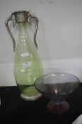 Coloured Glass Vase and Bowl