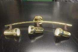 3x Brass Effect Three Spot Ceiling Lights