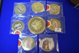 8x Oversized Gold Plated Commemorative Coins