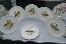 6x Crown Devon Fish Plates