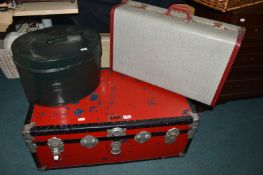 Vintage Trunk, Hat Box, and Suitcase