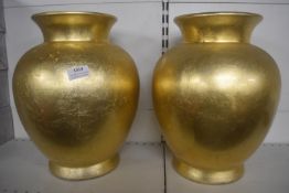 2x 14” Gold Effect Vases