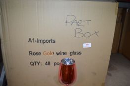 *Part Box of Rose Gold Plastic Wine Glasses