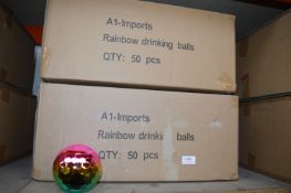 *2x Boxes of 50 Rainbow Drinking Balls