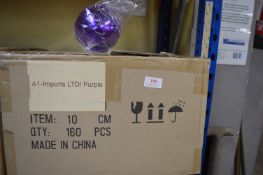 *Box of 160 10cm Purple Plastic Baubles
