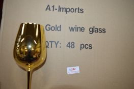 *2x Boxes of 48 Gold Plastic Wine Glasses