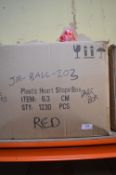 *Part Box of 6.3cm Red Plastic Heart Shaped Baubles