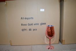 *2x Boxes of 48 Rose Gold Plastic Wine Glasses