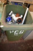 *Bin Containing Assorted Plumbing Parts