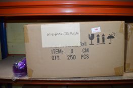*Box of 250 8cm Purple Plastic Baubles