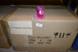 *Box of 1000 6cm Pink Plastic Baubles