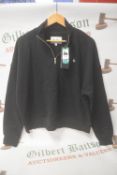 *Jack Wills Women’s Black Half Zip Jumper Size: XL