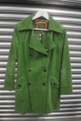 Per Una Green Corduroy Double Breasted Jacket Size: 12