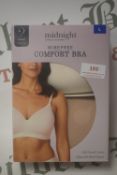 *Midnight Wire Free Comfort Bras (nude) 2pk Size: L ~34DD to 38C