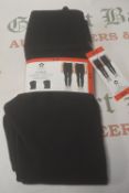 Tuff Black Fleece Tights/Leggings 2pk Size: 9-10 years