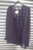 Windsmoor Purple Chiffon Long Sleeve Blouse Size: 20
