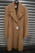 Mexx Long Camel Coat 75% Wool Size: 14 (new with tags)