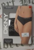 *DKNY Black Seamless Rib Bikini Briefs 4pk Size: M 37”-38”