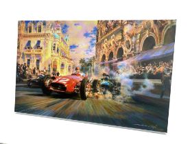 ‘Dicing at Casino Square’ Deluxe Giclee Canvas Artwork by Alfredo de la Maria