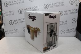 1 BOXED SAGE BAMBINO PLUS PUMP ESPRESSO COFFEE MACHINE IN BLACK STAINLESS STEEL, SES500BST RRP Â£399