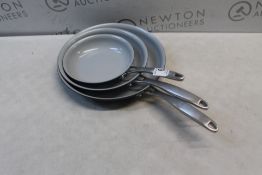 1 TRAMONTINA HARD ANODIZED ALUMINIUM CERAMIC NONSTICK FRY PAN SET, 3 PIECE RRP Â£59