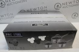 1 BOXED PRO STEEL FUSION 6 PIECE SAUCEPAN SET RRP Â£299 (EXCELLENT CONDITON)