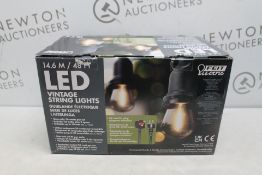 1 BOXED FEIT 48FT (14.6M) HEAVY DUTY VINTAGE LED WATERPROOF STRING LIGHTS RRP Â£89