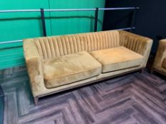 (2) Mustard yellow 3 seater sofas