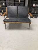 2 Seater Leather Backed Bench