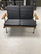 2 Seater Leather Backed Bench