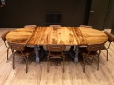 Oak extending dining table