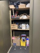 Contents Of Storage Cupboard To Include Various Cleaning Supplies