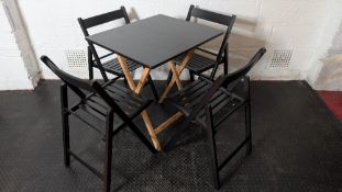 Wooden folding table and (4) chairs