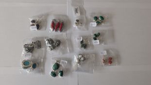 (11) Silver earring and pendant sets