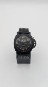 Panerai Luminor 1950 10 Days GMT Black ceramic and titanium case, Panerai black rubber strap