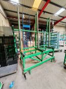 (2) Stillages Direct freefall glass trolleys with quantity of glass
