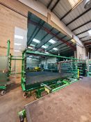 (2) Stillages Direct freefall glass trolleys with quantity of glass