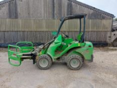 Avant 420 loader complete with Avant round bale grab attachment