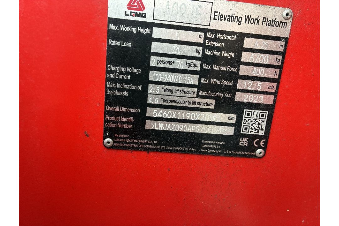 LGMG A09JE 10mtr Narrow Electric Boom - Image 21 of 21
