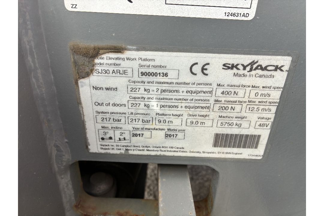 Skyjack SJ30ARJE 10m Narrow Electric Boom - Image 15 of 15