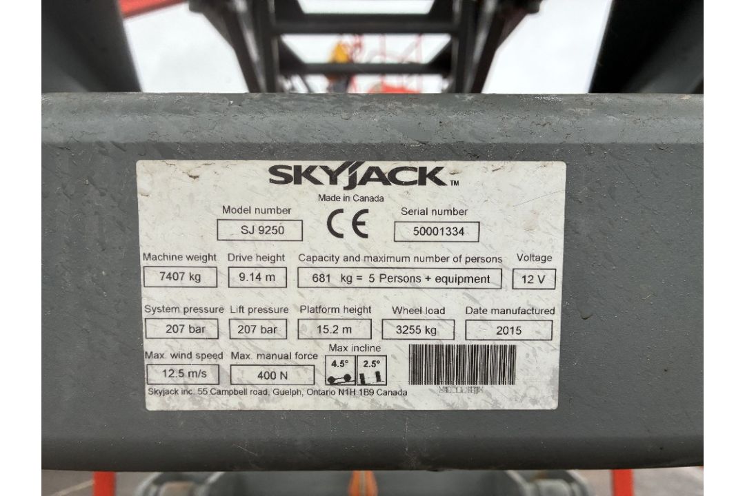 Skyjack SJ9250 17mtr Diesel Scissor Lift - Image 18 of 18