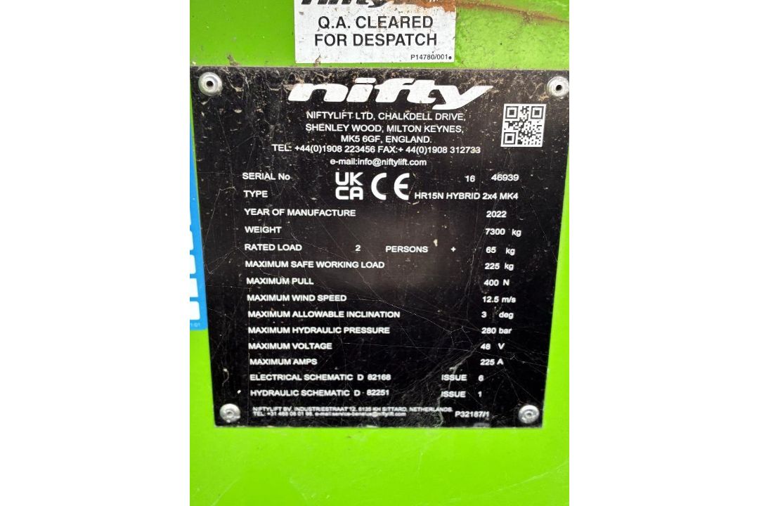 Niftylift BS1650 HR15N Hybrid 15m Multi-Power Boom - Narrow - Image 16 of 17