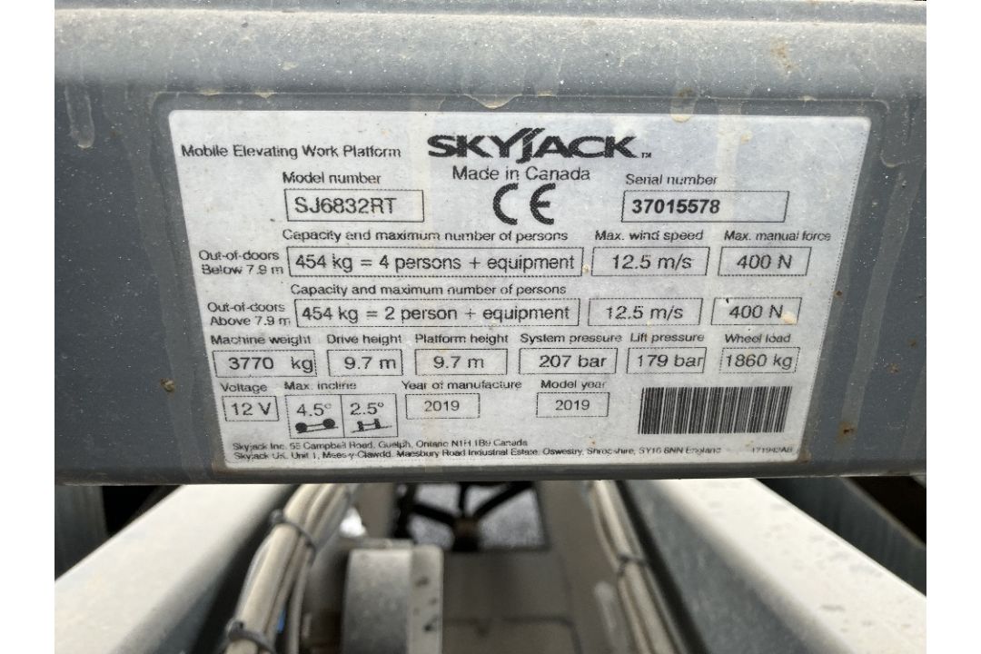 Skyjack SJ6832D 12mtr Diesel Scissor Lift - Image 10 of 11