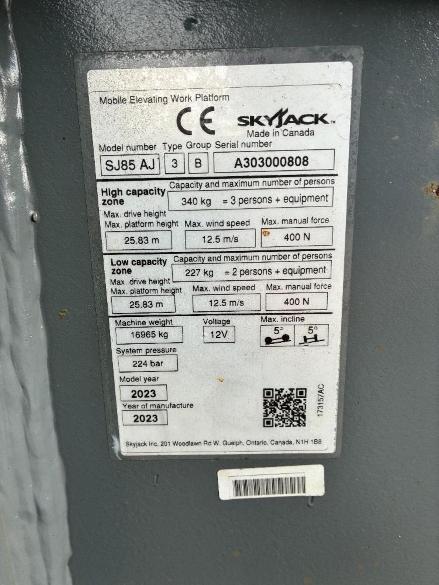 Skyjack SJ85AJ (CE) 26mtr Diesel Articulating Boom with Generator - Image 24 of 24