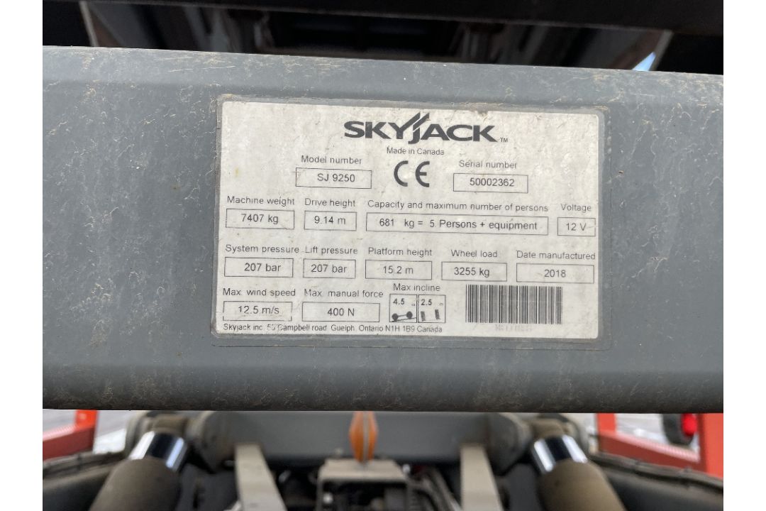 Skyjack SJ9250 17mtr Diesel Scissor Lift - Image 16 of 25