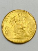 George V gold half sovereign, date worn