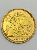 Elizabeth II gold half sovereign, 1982