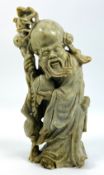 A large early 20th century Chinese soapstone figure