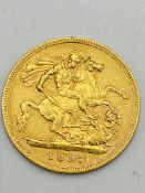 Victorian gold half sovereign, 1996