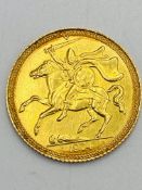 Elizabeth II gold half sovereign, 1974